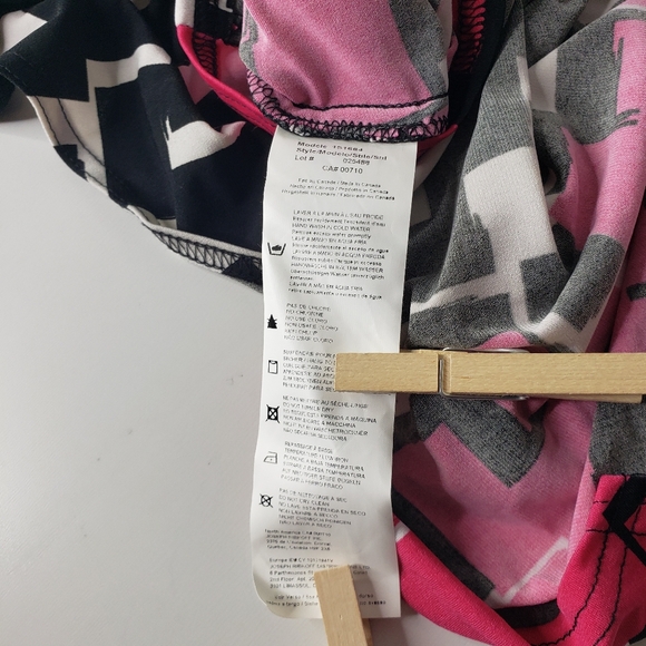 Joseph Ribkoff Faux Wrap Tunic Bold Geometric Rouched QR Code Print Mod Vacation - Picture 9 of 15